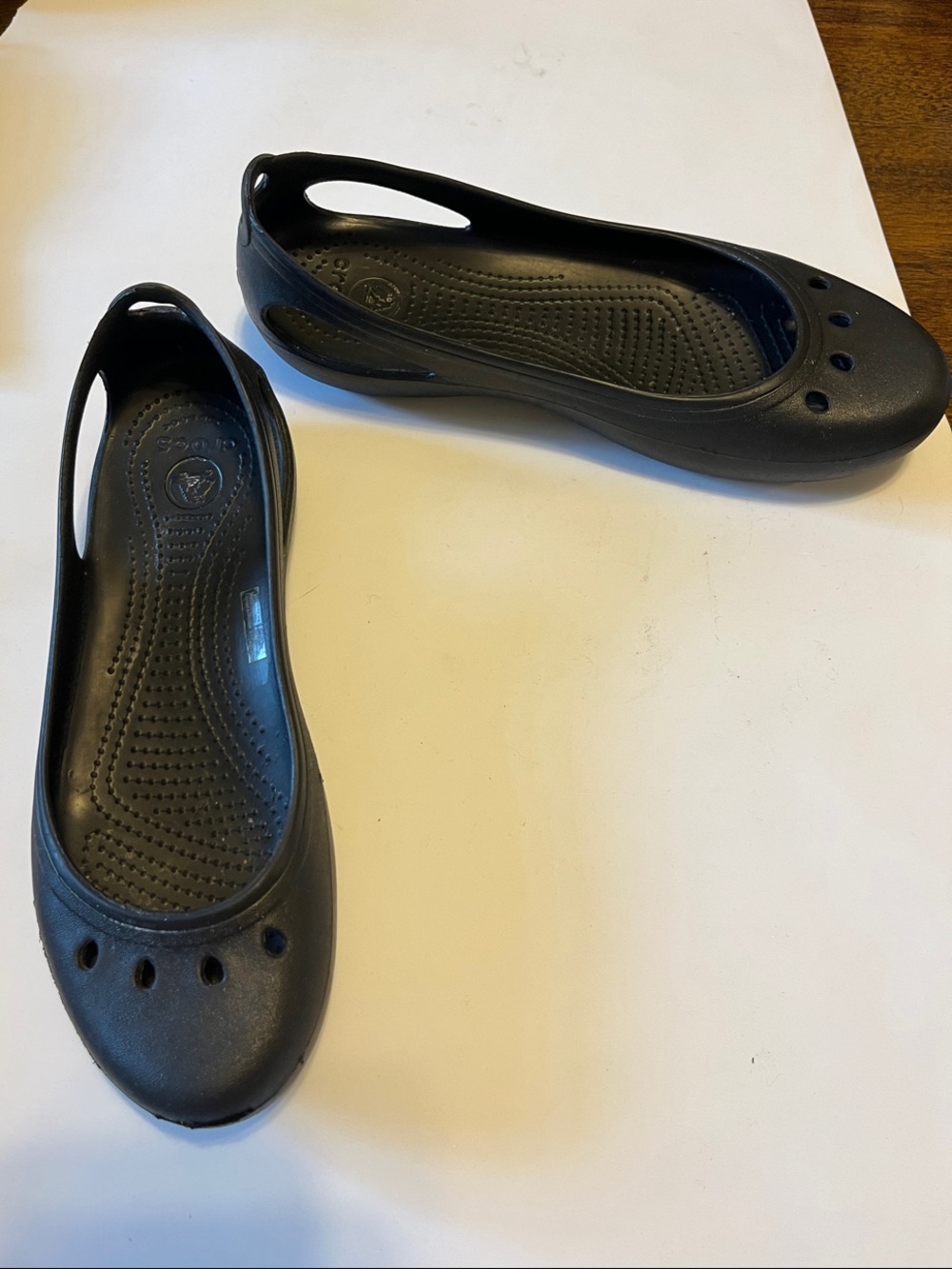 CROCS Women's Black Slip-On Ballet Flats